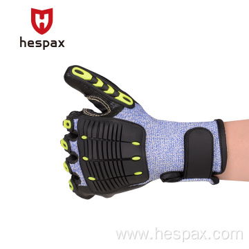 Hespax HPPE Nitrile Coated Anti Impact Protective Gloves